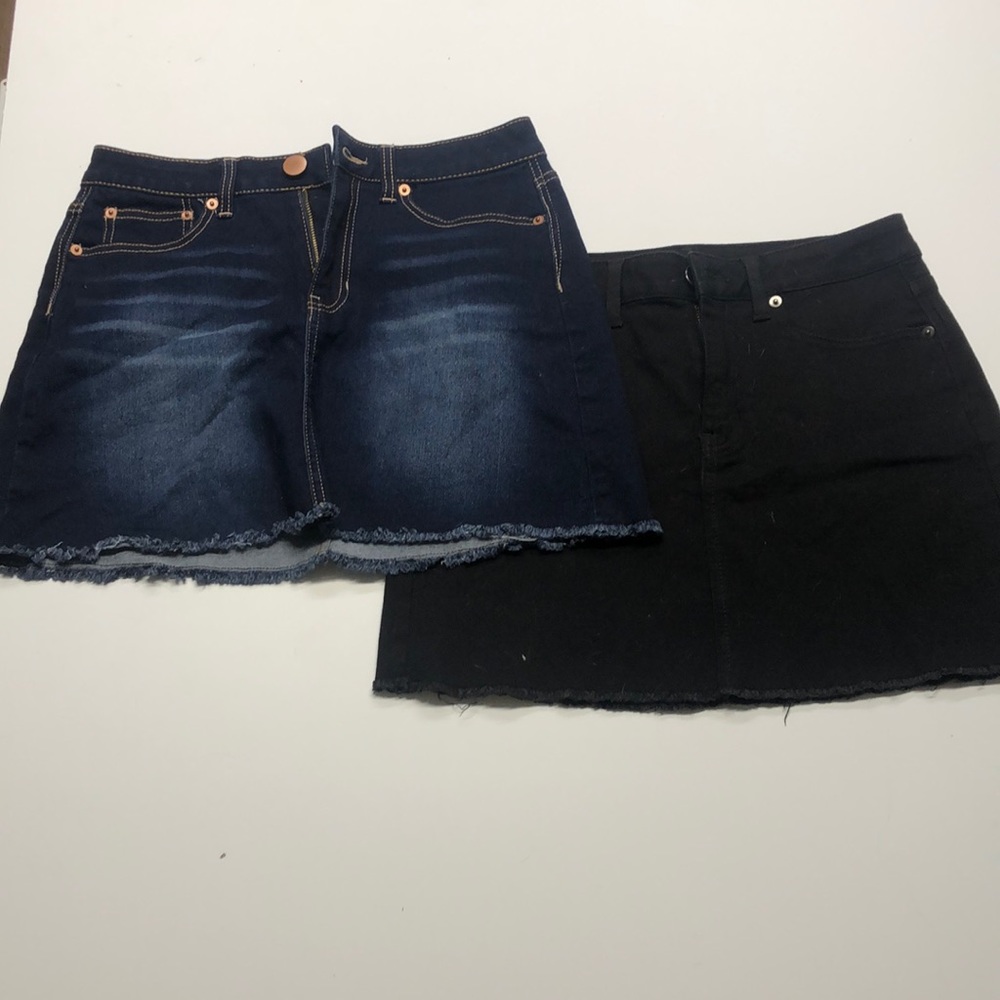 Two denim skirts blue and black